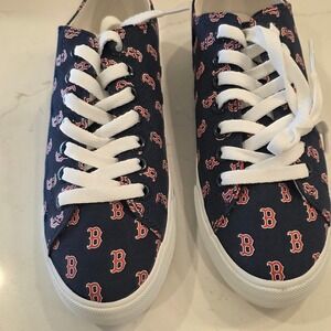 Boston Red Sox MLB Canvas Sneakers Navy Blue Low Top Women 7 Men's 5.5 Row One